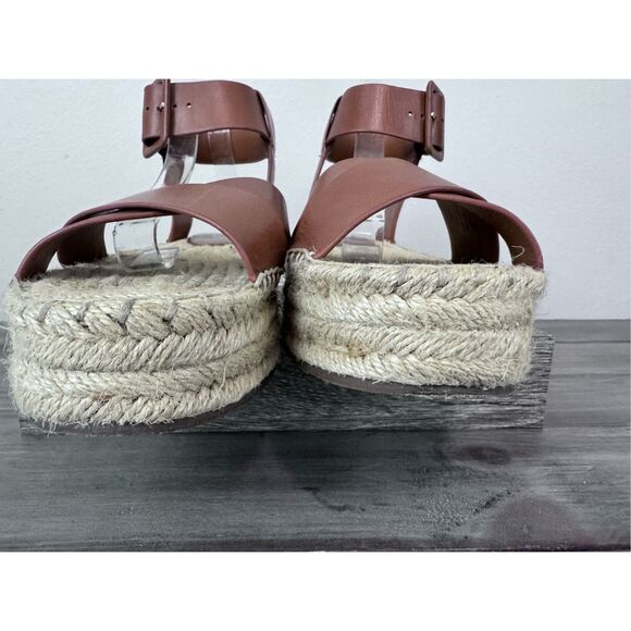 MARC FISHER‎ Vienna espadrille Leather Tan sandals Size 8.5 - Picture 5 of 10